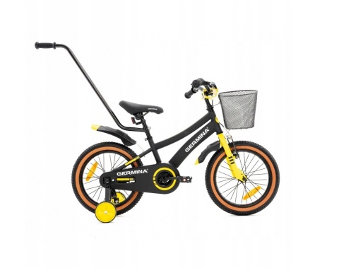 GERMINA Sport 16 2026 dětské chlapecké kolo černo-zelené 16" s pomocnými kolečky