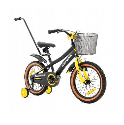 GERMINA Sport 16 2026 dětské chlapecké kolo černo-zelené 16" s pomocnými kolečky