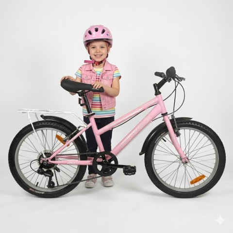 SIROX PINK 20 2026 dětské chlapecké kolo černé 20" 6 rychlostí Shimano s V-Brake