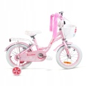 SIROX Rainbow 14 2024 dětské dívčí kolo s pomocnými kolečky růžové