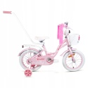 SIROX Rainbow 14 2024 dětské dívčí kolo s pomocnými kolečky růžové