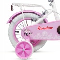 SIROX Rainbow 14 2024 dětské dívčí kolo s pomocnými kolečky růžové