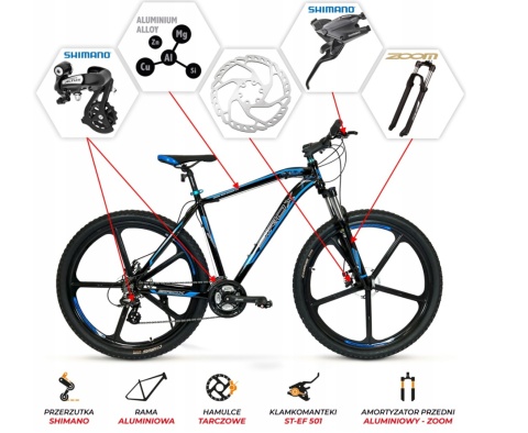 SIROX 5.2 29 21 2024 horské MTB kolo černo-modré