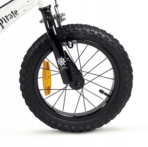 SIROX Pirate 12 2024 dětské chlapecké kolo s pomocnými kolečky bílé