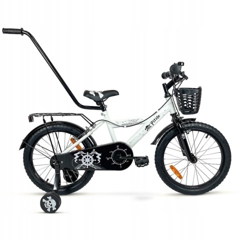 SIROX Pirate 12 2024 dětské chlapecké kolo s pomocnými kolečky bílé