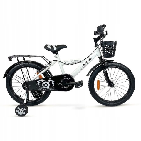 SIROX Pirate 12 2024 dětské chlapecké kolo s pomocnými kolečky bílé