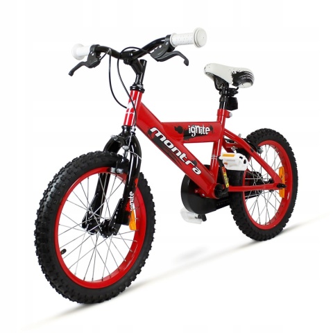 SIROX Montra Ignite 16 2024 dětské chlapecké kolo s pomocnými kolečky červené