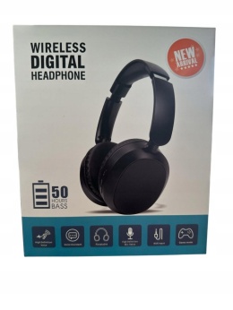 G2E D-913 Bluetooth 5.3 bezdrátová sluchátka přes hlavu s mikrofonem černá